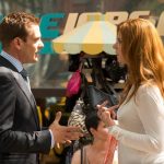 Gabriel Macht and Sarah Rafferty in Suits. Photo by: Christos Kalohoridis/USA Network