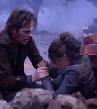 Billy Burke as Miles Matheson, Daniella Alonso as Nora -- (Photo by: Brownie Harris/NBC)