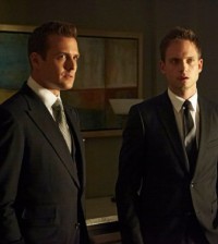 Pictured: (l-r) Gabriel Macht as Harvey Specter, Patrick J. Adams as Mike Ross -- (Photo by: Ian Watson/USA Network)