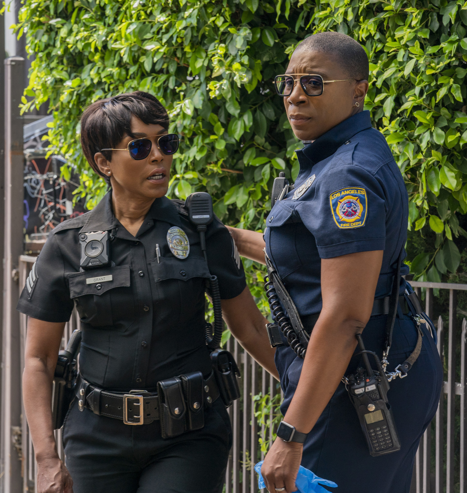 9-1-1: L-R: Angela Bassett and and Aisha Hinds in the "Kids Today"...