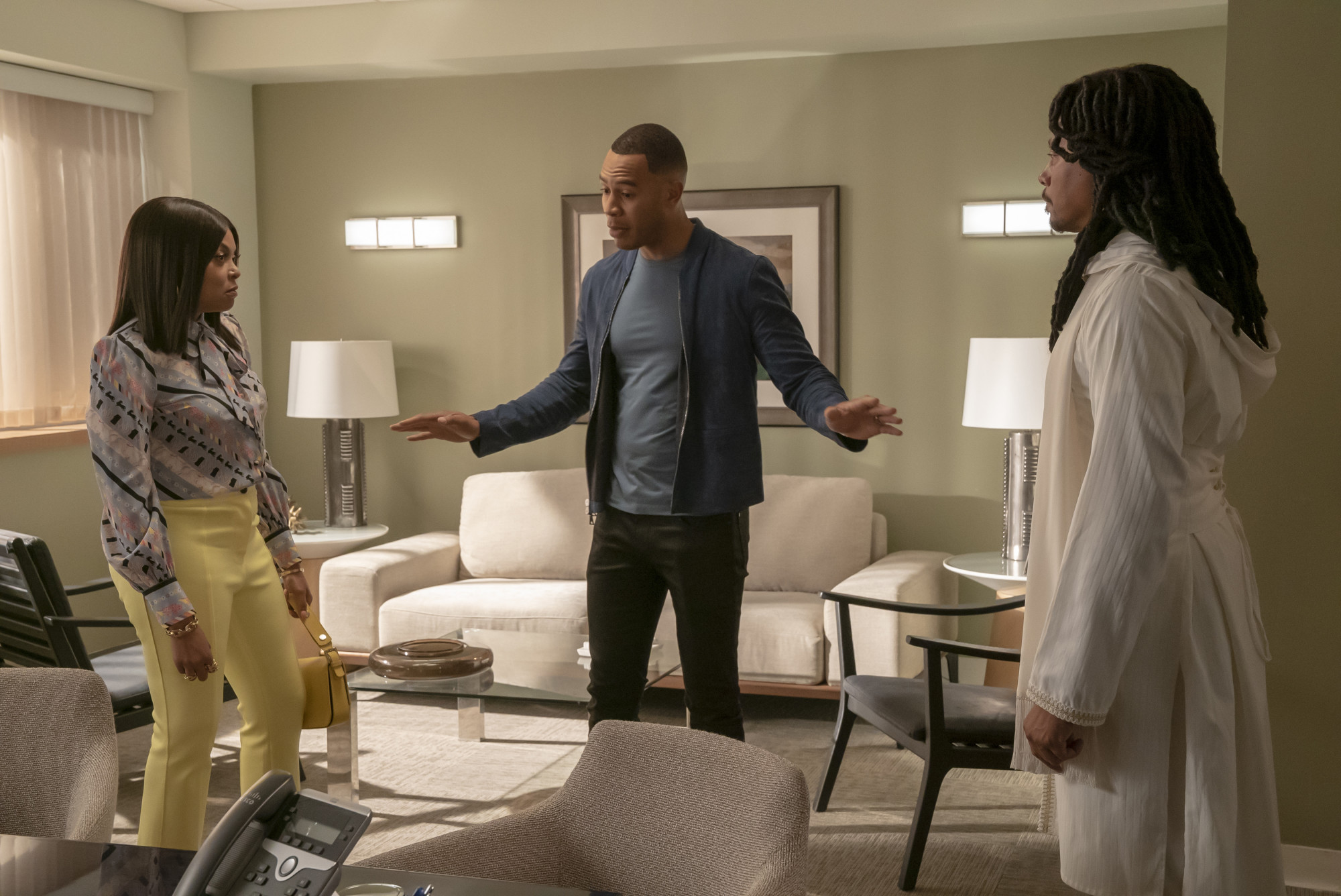 EMPIRE: L-R: Taraji P. Henson, Trai Byers and Terrence Howard in the "What Is Love" season premiere episode of EMPIRE airing Tuesday, Sept. 24 (9:00-10:00 PM ET/PT) on FOX. ©2019 Fox Broadcasting Co. All Rights Reserved. CR: Chuck Hodes/FOX.