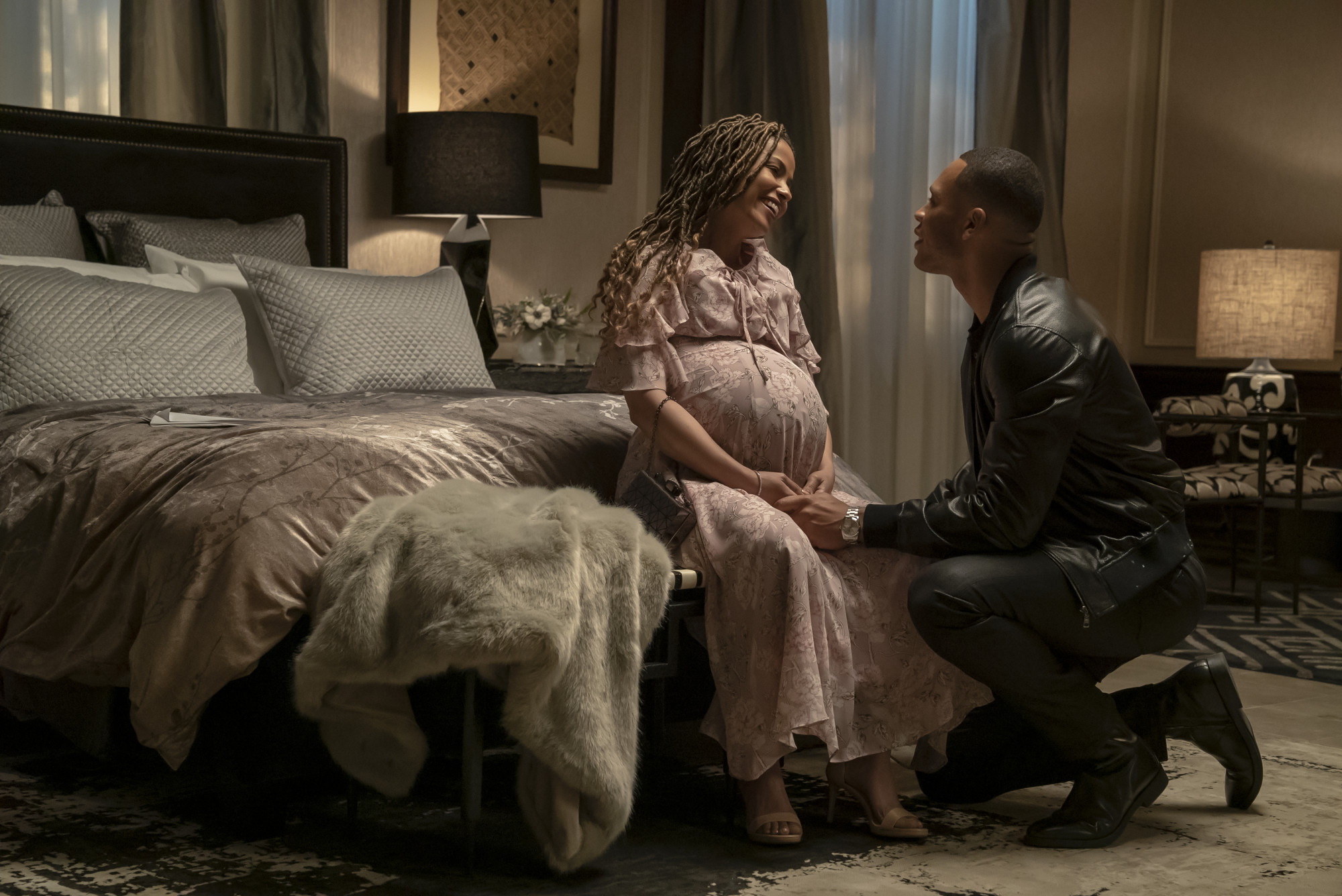 EMPIRE: L-R: Meta Golding and Trai Byers in the "What Is Love" season premiere episode of EMPIRE airing Tuesday, Sept. 24 (9:00-10:00 PM ET/PT) on FOX. ©2019 Fox Broadcasting Co. All Rights Reserved. CR: Chuck Hodes/FOX.