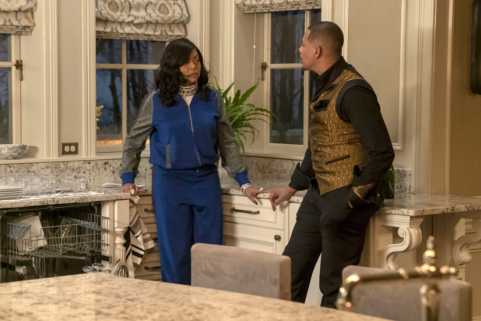 EMPIRE: L-R: Taraji P. Henson and Terrence Howard in the "Talk Less" episode of EMPIRE airing Tuesday, March 10 (9:00-10:00 PM ET/PT) on FOX. ©2019 Fox Media LLC. CR: Chuck Hodes/FOX.