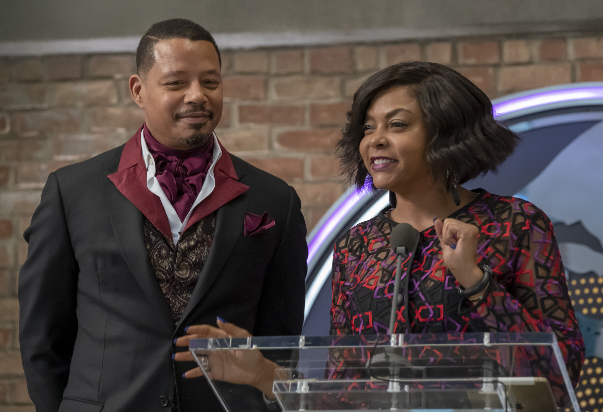 EMPIRE: L-R: Terrence Howard and Taraji P. Henson in the "Over Everything" episode of EMPIRE airing Tuesday, April 14 (9:00-10:00 PM ET/PT) on FOX. ©2020 Fox Media LLC. CR: Chuck Hodes/FOX.
