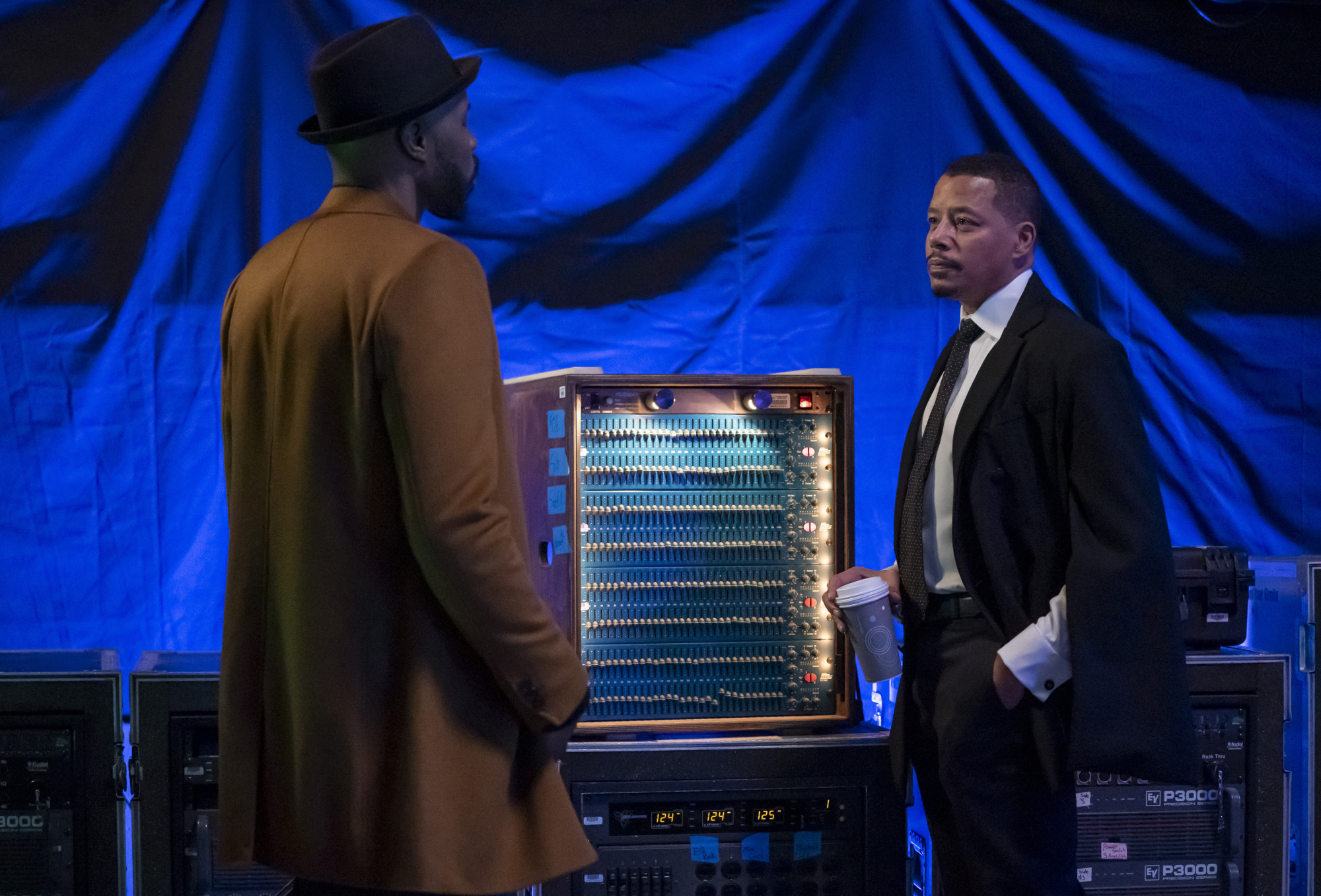 EMPIRE: L-R: Wood Harris and Terrence Howard in the "Home is on the Way" episode of EMPIRE airing Tuesday, April 21 (9:00-10:00 PM ET/PT) on FOX. ©2020 Fox Media LLC. CR: Chuck Hodes/FOX.