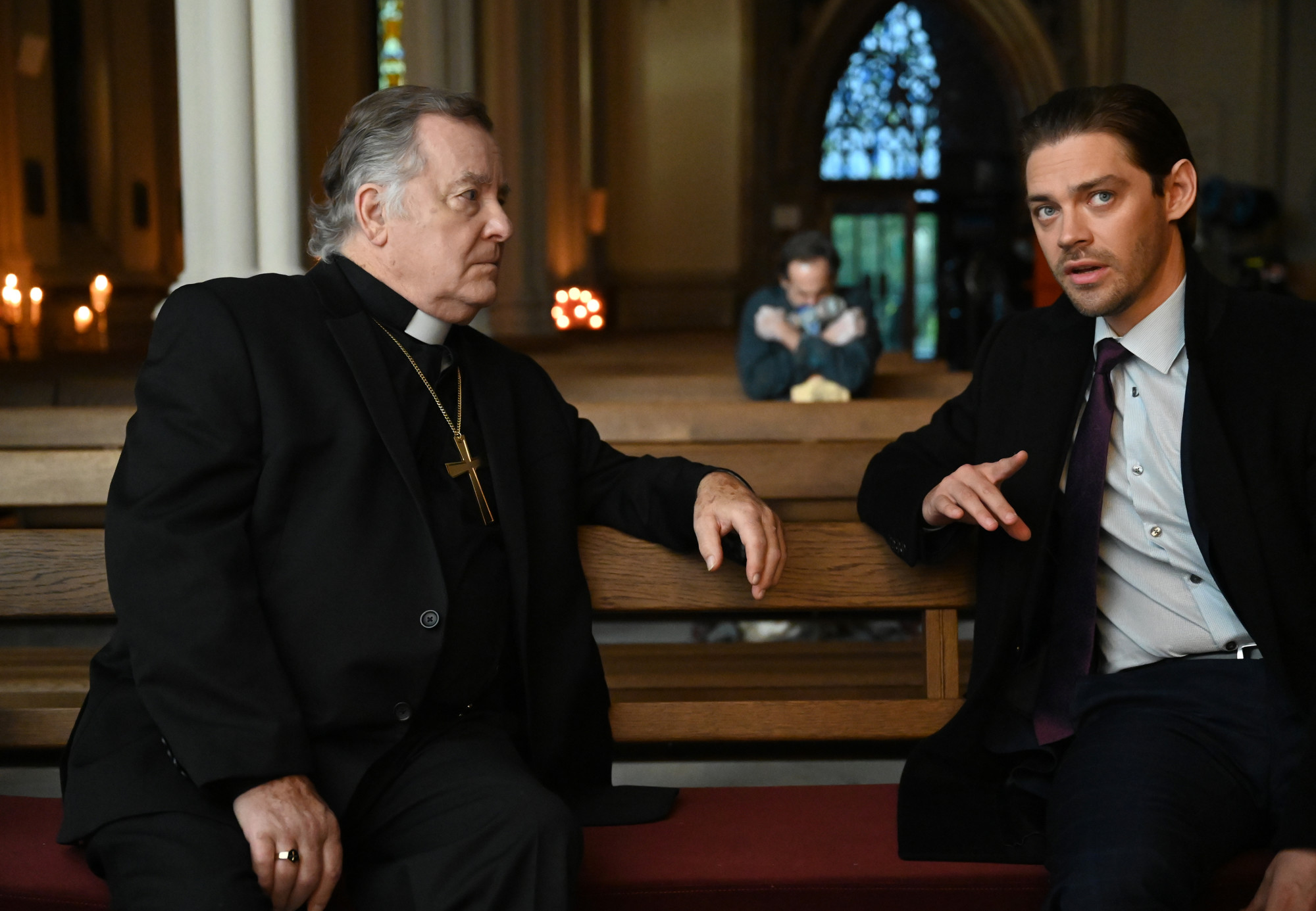 PRODIGAL SON: L-R: Guest star Peter Gerety and Tom Payne in the "Speak of The Devil" episode of PRODIGAL SON airing Tuesday, Jan.19 (9:01-10:00 PM ET/PT) on FOX. ©2021 Fox Media LLC Cr: Phil Caruso/FOX