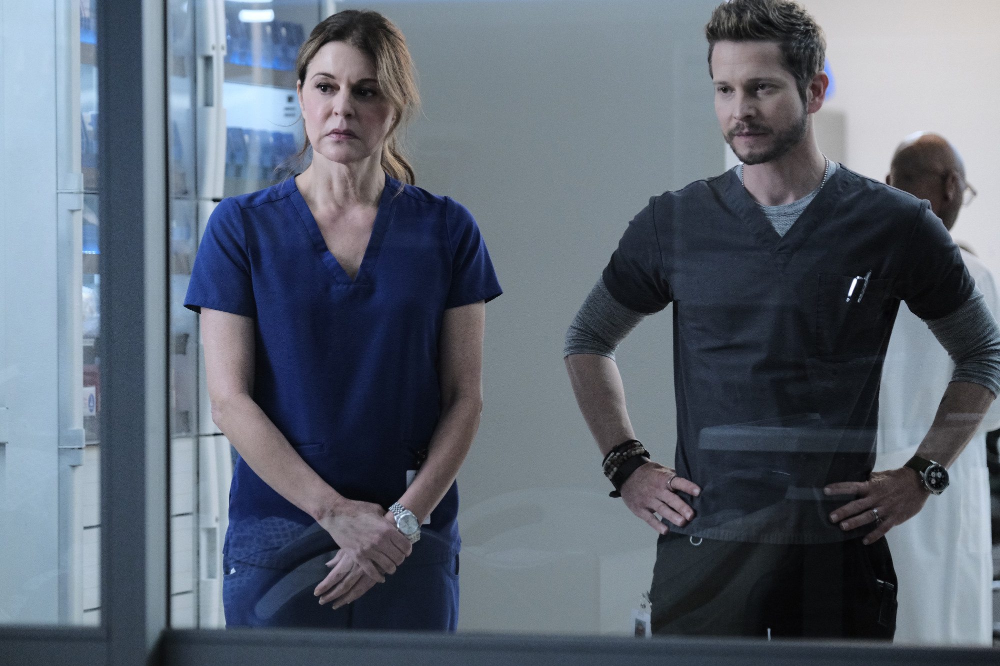 THE RESIDENT: L-R: Jane Leeves and Matt Czurchry in the "Accidental Pa...