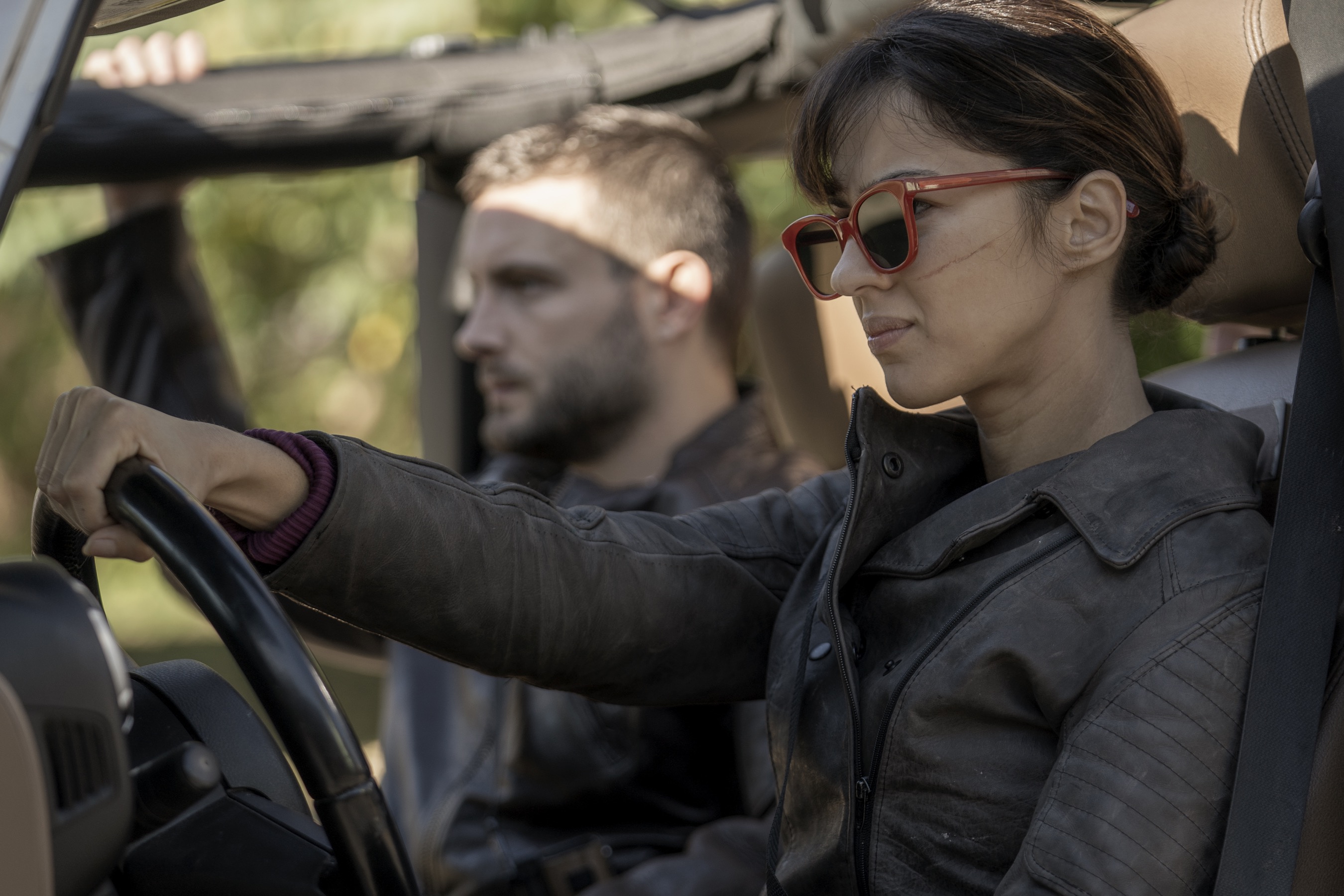 Annet Mahendru as Huck, Nico Tortorella as Felix - The Walking Dead: World Beyond _ Season 1, Episode 1 - Photo Credit: Zach Dilgard/AMC